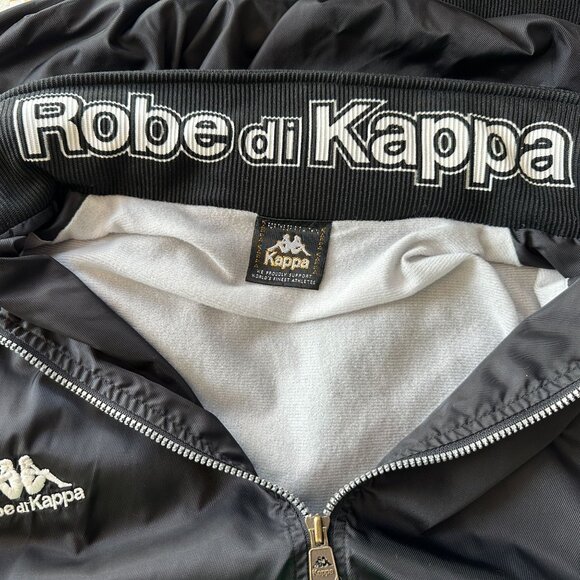 Vintage KAPPA Womens Large Jacket Hooded Black Zipper Retro Robe Di Kappa - Picture 9 of 13